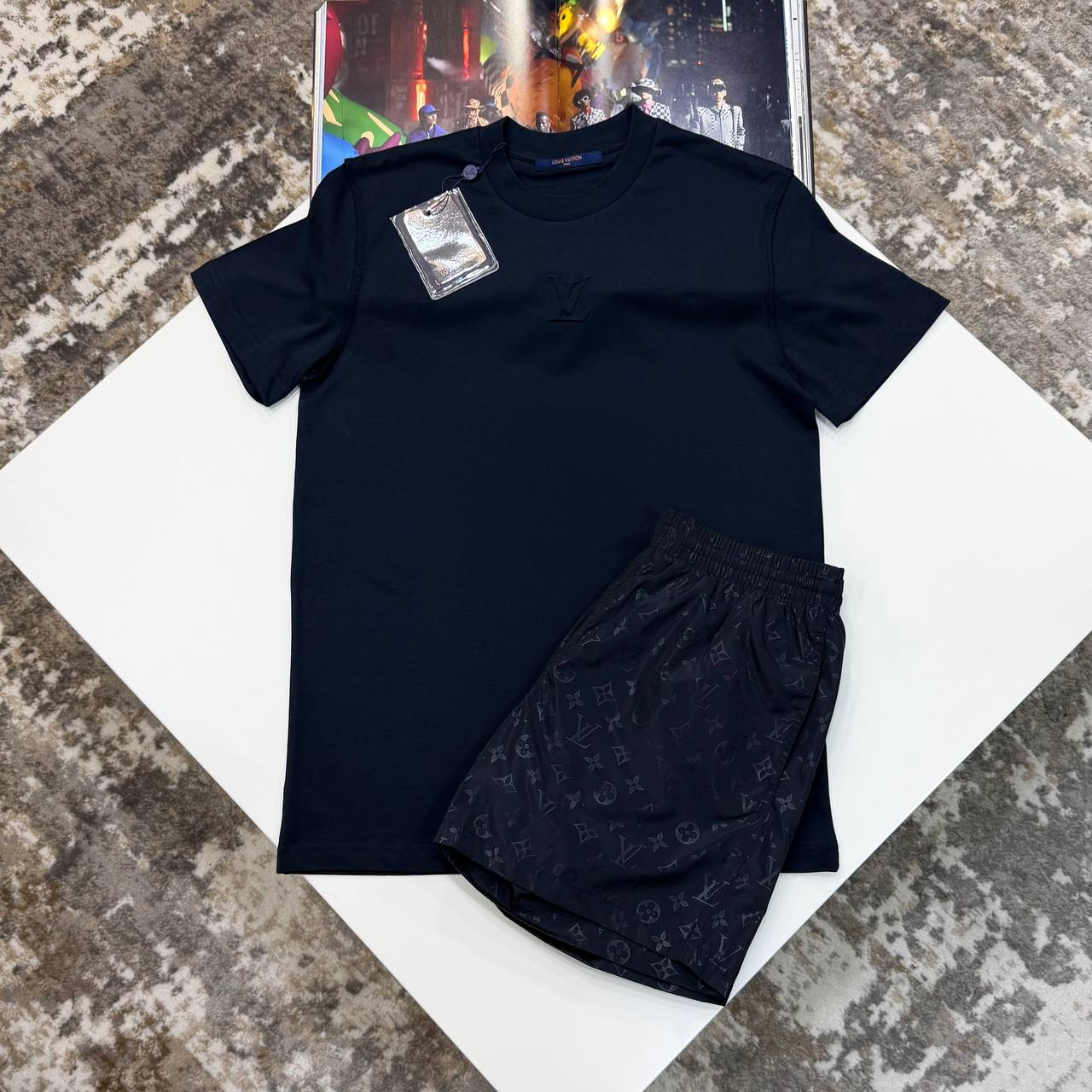 LVE Embossed Centre Dark Blue