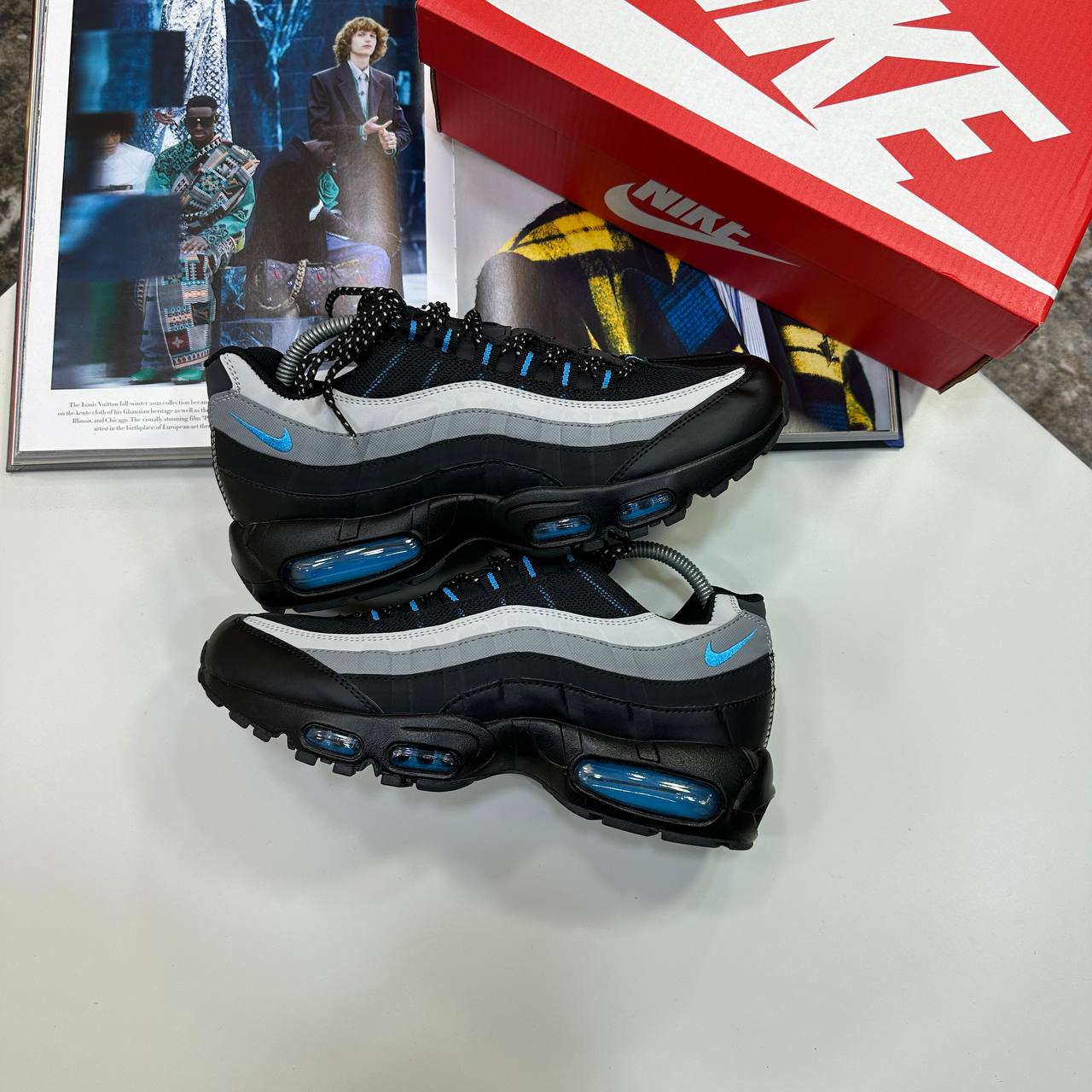 NK Air Max 95 Black Blue Logo